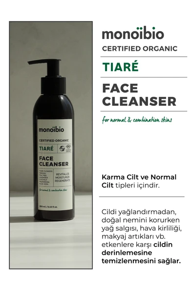 Tiare Normal Karma Ciltlere Özel Organik Yüz Temizleme Jeli - Tüm Ciltler Için Uygundur 250 ml - Resim 3