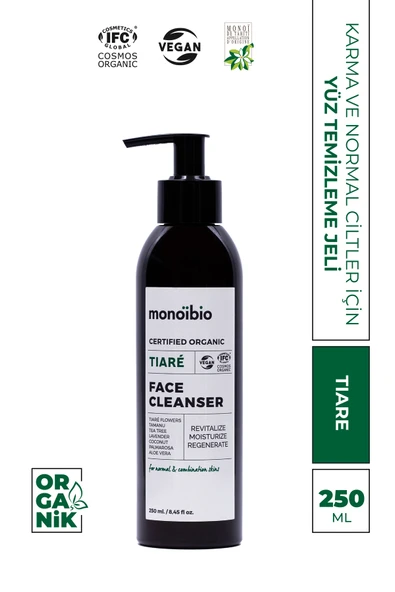 Tiare Normal Karma Ciltlere Özel Organik Yüz Temizleme Jeli - Tüm Ciltler Için Uygundur 250 ml ürün görseli