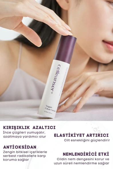 Celleanser-Yaşlanma Karşıtı, Nemlendirici, Bariyer Onarıcı, Besleyici, Antioksidan Vegan Yüz Serumu - Resim 3