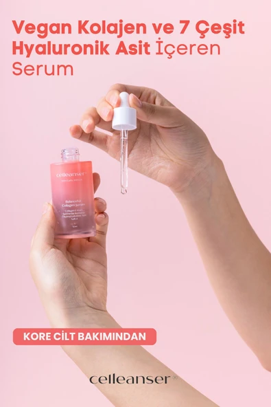 Celleanser-Kırışıklık Ve Yaşlanma Karşıtı, Yoğun Nemlendirici, Bariyer Onarıcı, Vegan Kolajen Yüz Serumu - Resim 5