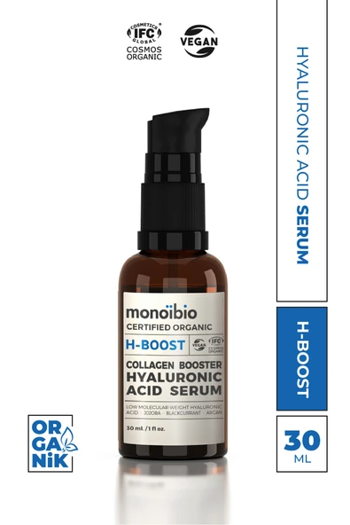 H-boost Organik Sertifikalı Hyalüronik Asit Serum – Yoğun Nemlendirici Gece Ve Gündüz Serumu 30 ml