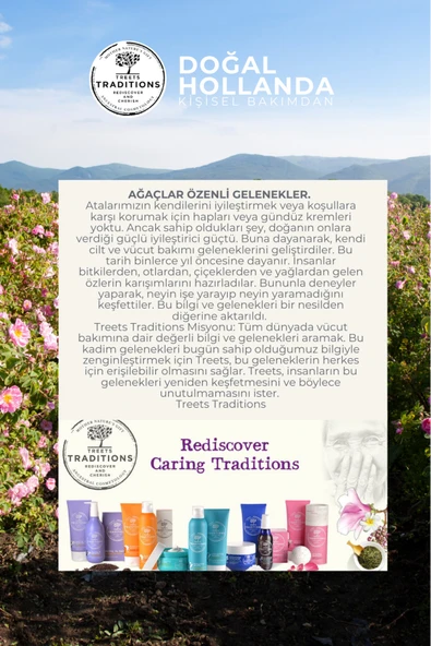 Treets-Gül ve Pirinç Kepeği Özlü Cildi Nemlendiren ve Uzun Süre Nemli Kalmasını Sağlayan Vücut Bakım kremi - Resim 5