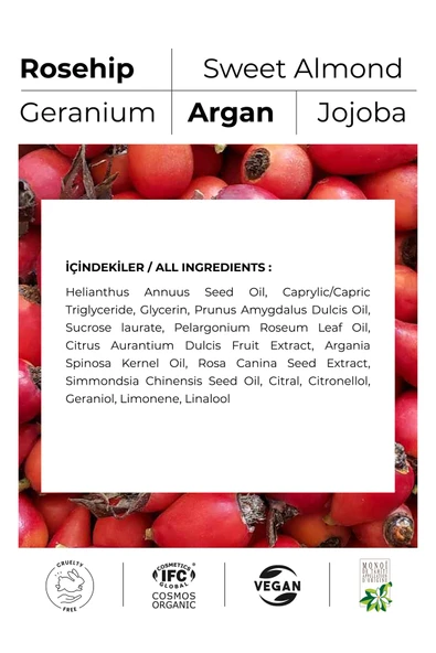 Rosehip Organik Yüz Bakım Maskesi - Yorgun Donuk Mat Ciltler Için Derinlemesine Nemlendirme 100 ml - Resim 5