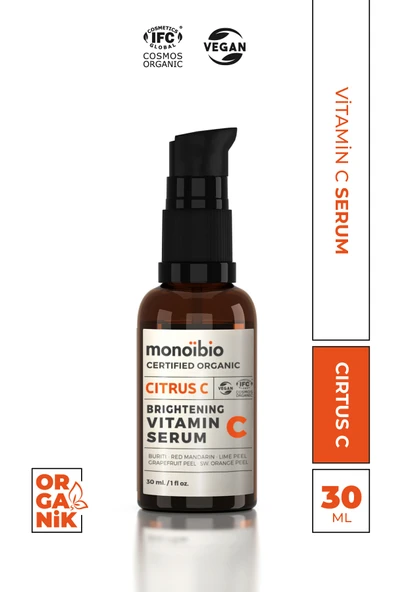 Citrus-c Organik Vitamin C Serum - Cilt Tonu Aydınlatıcı Leke Karşıtı Cilt Bakım Gece Serumu 30 ml ürün görseli