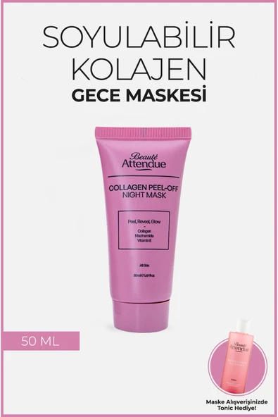 Collagen Peel off Night Mask  Soyulabilir Kolajen Gece Maskesi Niasinamid  E Vitamini Içerikli ürün görseli
