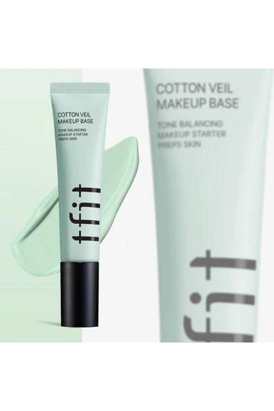 Tfıt Makyaj Bazı  Cotton Veil Makeup Base Pure Green Primer 30 ml Cilt Kusurları Örter - Resim 4