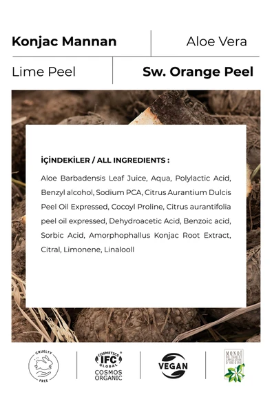 Konjac Organik Arındırıcı Aydınlatıcı Peeling - Akne Karşıtı Nemlendirici Peeling 100 ml - 5