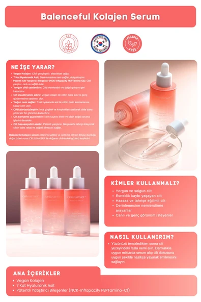 Celleanser-Kırışıklık Ve Yaşlanma Karşıtı, Yoğun Nemlendirici, Bariyer Onarıcı, Vegan Kolajen Yüz Serumu - Resim 4