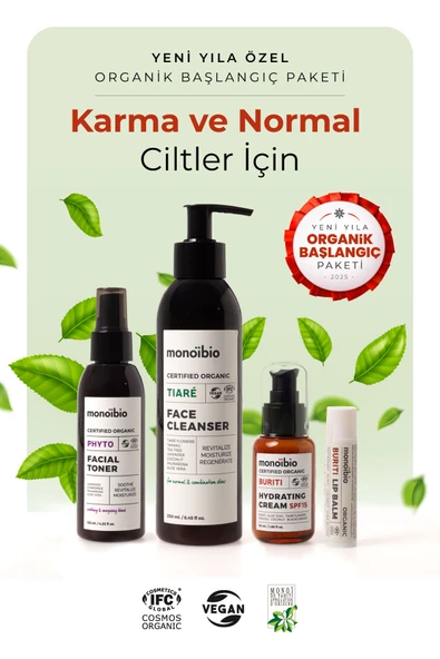 Organik Başlangıç Cilt Bakım Paketi - Normal ve Karma Ciltler İçin | Yeni Yıla Özel Cilt Bakım Seti ürün görseli