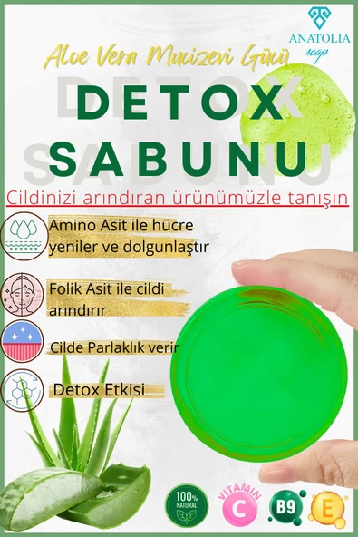 Detox Sabun Ciltteki Lekeleri Giderici Aydınlatıcı Arındırıcı Serum Matcha Aloe Vera Yüz Temizleyici ürün görseli