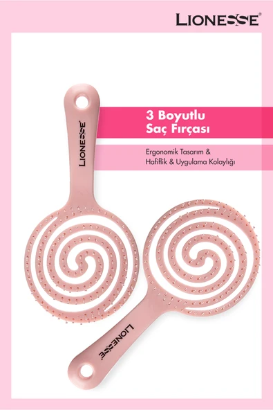Üç Boyutlu Saç Fırçası 6458 Pembe  Esnek Yapı, Hızlı Kurutma - 1