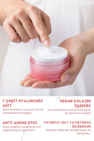 Celleanser-Yoğun Nemlendirici, Kırışıklık Ve Yaşlanma Karşıtı, Bariyer Onarıcı Kolajen Yüz Kremi - Resim 3