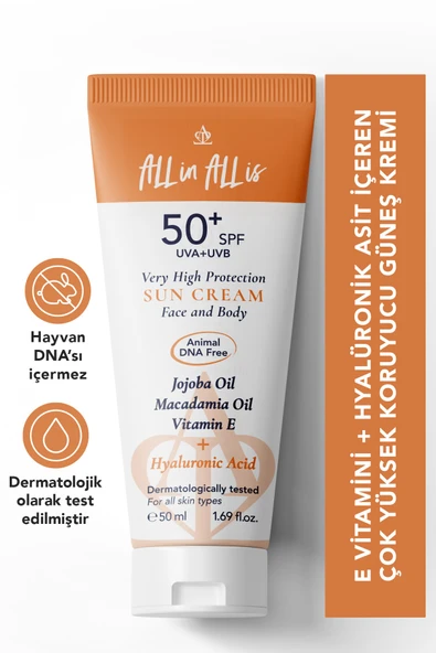 Hyalüronik Asit Ve Jojoba Yağı Içeren Spf 50+ Tüm Ciltler Için Yüksek Korumalı Güneş Kremi - 4