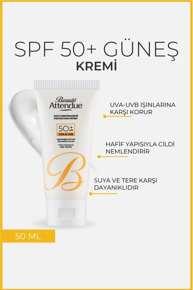 Yüksek Koruma Performanslı Spf 50 Yüz Güneş Kremi - Resim 2