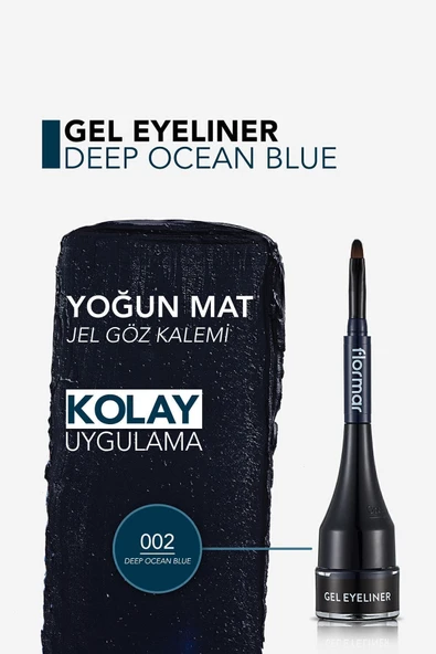Özel Fırça Başlıklı Yoğun Pigmentli Mat Jel Eyeline -gel Eyeliner-02 Oceanblue-8690604591886 - Resim 5
