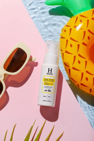 Hızlı Emilen Yapışkanlık Hissi Bırakmayan Güneş Koruyucu SPF50+/PA++++50ml-One Stop Sun Screen Cream - Resim 5