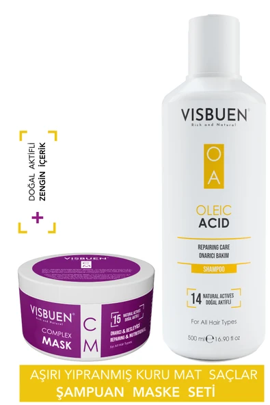 Yıpranmış Kırılan Kuru Mat Ve Işlem Görmüş Saçlar Için Yoğun Onarım Seti Complex Maske Oleik Şampuan ürün görseli