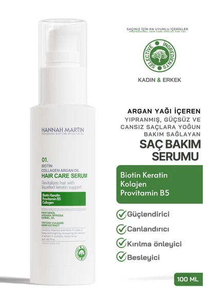 Biotin Keratin Ve Argan Yağı İçerikli Saç Dökülmesi ve Yıpranmış Saçlar için Saç Bakım Serumu ürün görseli