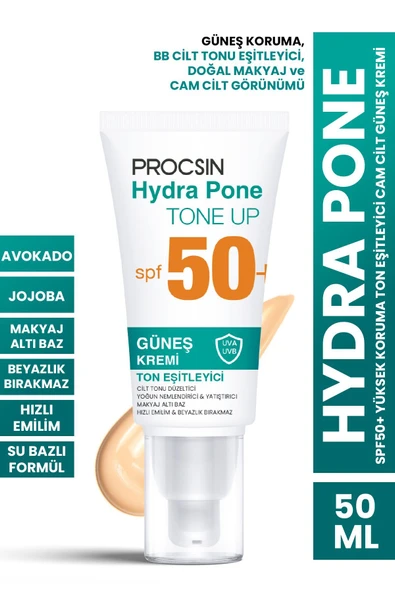 Hydra Pone Spf50+ Cilt Tonu Eşitleyici Makyaj Efekti Veren Cam Cilt BB Güneş Kremi Pa++++ ürün görseli