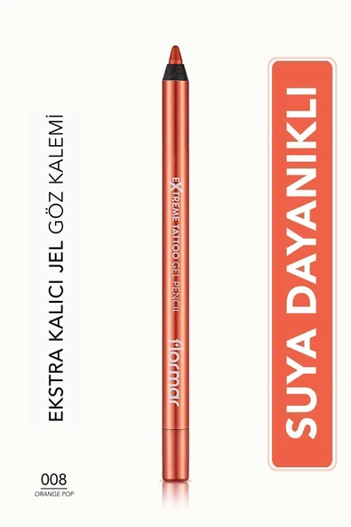 Işıltılı Kalıcı Göz Kalemi (TURUNCU) - Extreme Tattoo Gel Pencil - 008 Orange Pop - 8682536041157 ürün görseli