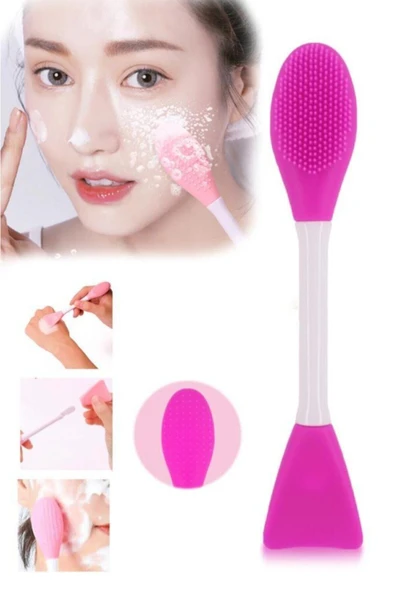 Çift Uçlu Su Yeşili Maske Sürme Aparatı & Cilt Temizleme Fırçası - 1