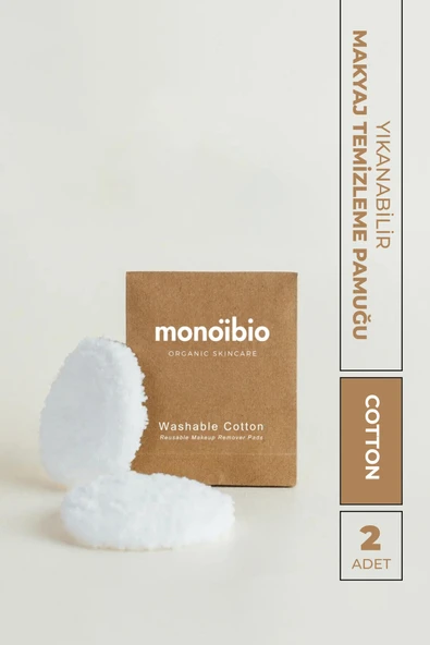 Makyaj Temizleme Pamuğu - %100 Pamuk Yıkanabilir Yüz Temizleme Pamuğu 2'li Paket ürün görseli