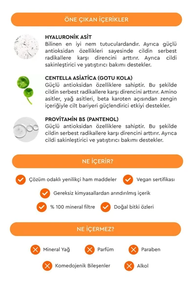 %100 Mineral Güneş Koruyucu Krem SPF 50+ Pa++++, 50 ml - Resim 3