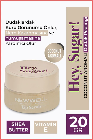 Hey Sugar Hindistan Ceviz Aromalı Dudak Peelingi 20gr ürün görseli