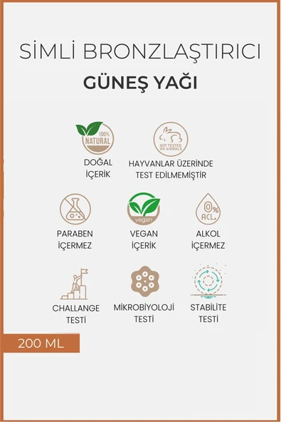 Simli Bronzlaştırıcı Güneş Yağı - Resim 3
