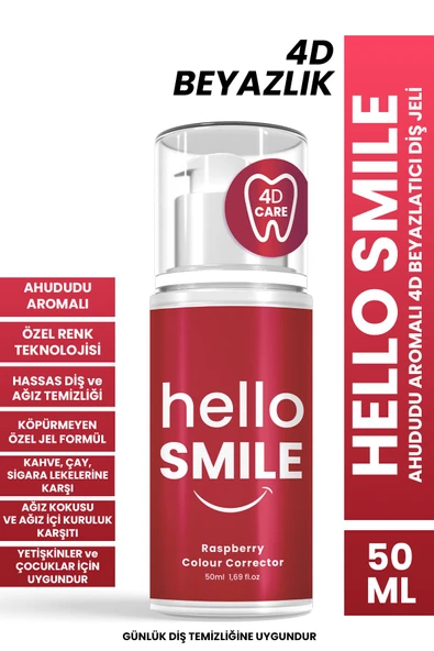 Hello Smile Ahududu Aromalı 4d Beyazlatıcı Diş Jeli