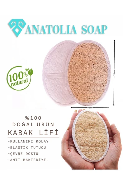 Doğal Kabak Lifi Kesesi, Selülite Batık Ve Sivilcelere Son Ve Bulaşık Lifi - Resim 4