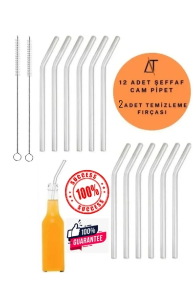 12'li Cam Pipet Ve 2 Adet Temizleme Fırçası Seti 1. Kalite / 9 Mm - 1