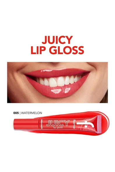 Meyve Aromalı Dudak Parlatıcısı (KARPUZ) - Juicy Lip Gloss - 005 Watermelon - 8682536087759 - Resim 8