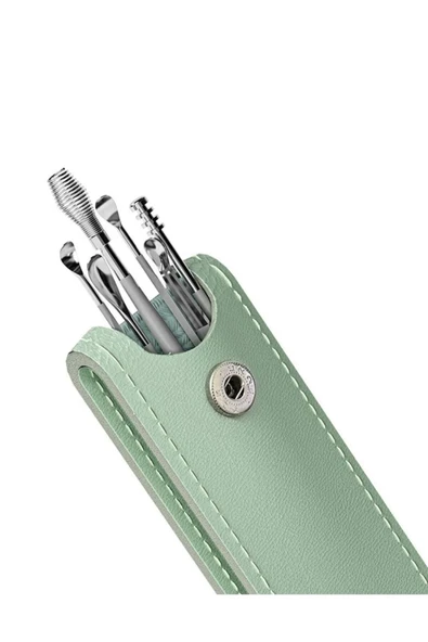 Deri Çantalı 6 Parça Çelik Kulak Temizleme Seti - 3