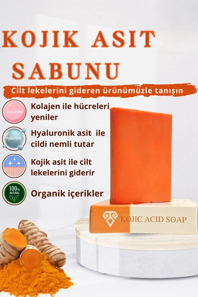 Kojik Asit Zerdeçal Sabunu Hücre Yenileyici Ciltteki Lekeleri Giderici Kolajen Etkisi Hyaluronik - 1