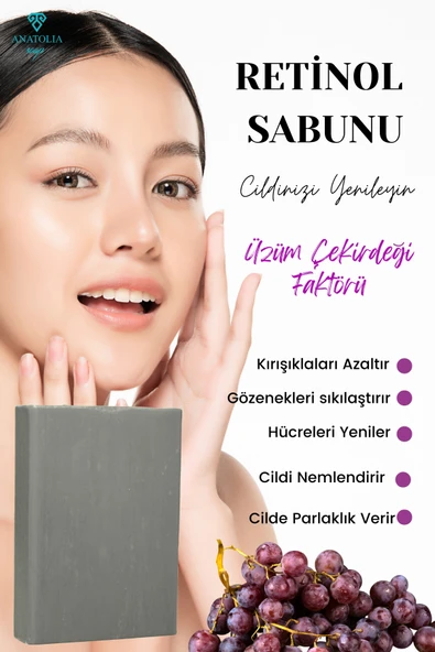 Retinage Retinol Sabunu Kırışıklık Karşıtı, Onarıcı Ceramide A Vitamini Yaşlanma Karşıtı Üzüm - 1
