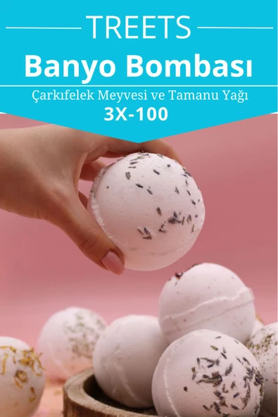 Çarkıfelek Meyvesi Banyo Topu Manikür Ve Pedikür Boy, Nem Bombası, Banyo Bombası 3 Adet 100 Gr.
