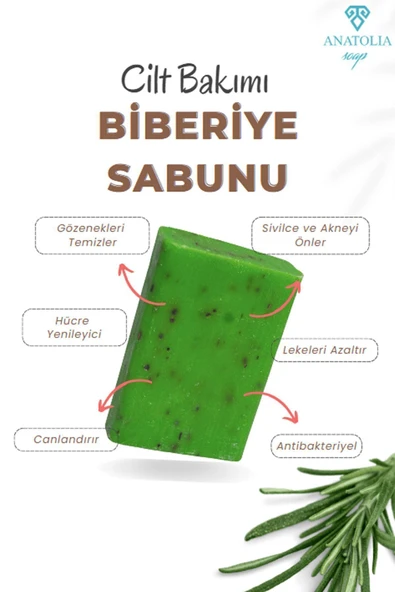 Hücre Yenileyici Akne Ve Sivilce Oluşumunu Engeller Antibakteriyel Biberiye Sabunu - 2