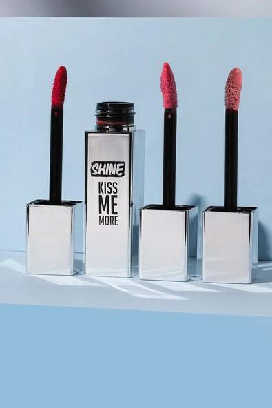 Shine Kiss Me More Uzun Süre Kalıcı & Parlak Bitişli Likit Ruj - 002 Marmalade - 7