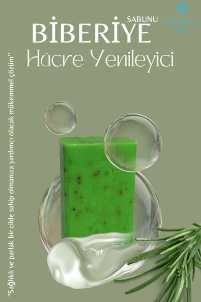 Hücre Yenileyici Akne Ve Sivilce Oluşumunu Engeller Antibakteriyel Biberiye Sabunu - 3