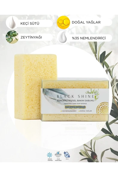 Doğal Keçi Sütlü, %35 Nemlendiricili, Süngerli Kişisel Katı Bakım Sabunu 100 gr - 1