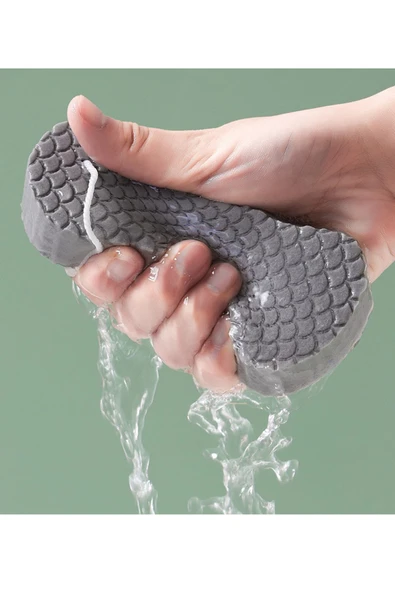 Banyo Vücut Duş Süngeri Sihirli Vücut Ölü Deri Sökücü Vücut Masaj Peeling Fırçası Süngeri - Resim 2