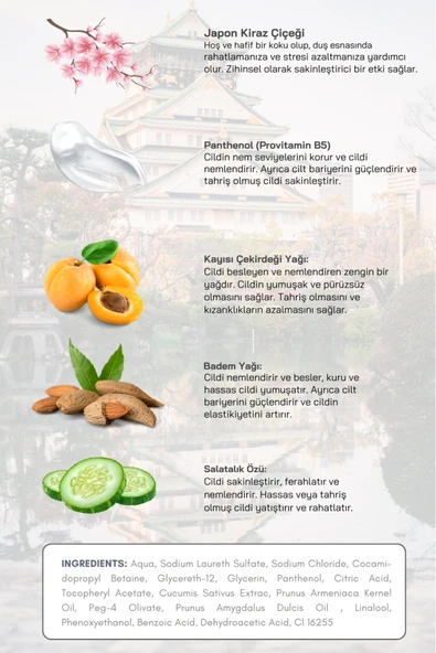 Nemlendirici Ve Besleyici Mistik Kokulu Japon Kiraz Çiçeği Duş Jeli Vücüt Temizleme - 5