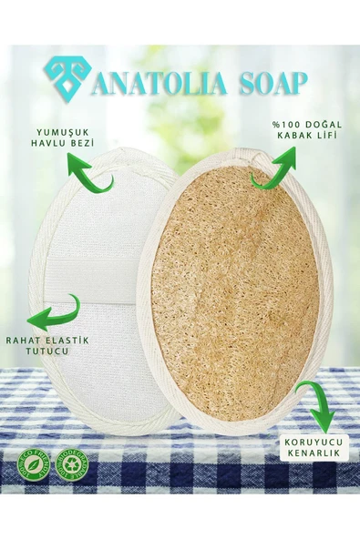 Doğal Kabak Lifi Kesesi, Selülite Batık Ve Sivilcelere Son Ve Bulaşık Lifi - Resim 6