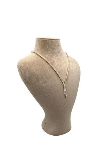 Zeus Model Süet Kumaş Sütlü Kahve Renk 29/ 22 Cm Takım Kolye Sergileme Mankeni ürün görseli