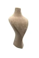 Süet Kumaş Lidya Manken Kahve Renk 42/20 Cm Kolye Gerdanlık Takı Sergileme Mankeni - 2