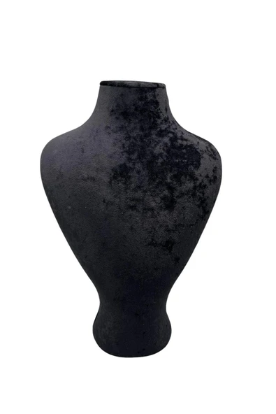 Zeus Model Süet Kumaş Siyah Renk 29/ 22 Cm Takım Kolye Sergileme Mankeni - 2