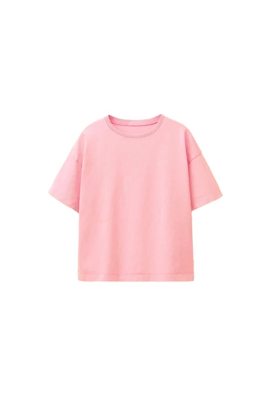 Besic 3'Lü  Kız Çocuk T-Shirt ( Pembe - Haki - Lacivert ) - 4