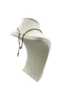 Süet Kumaş Krem Renk 24/15 cm Kolye Gerdanlık Zincir Takı Sergileme Üçgen Mankeni - 3