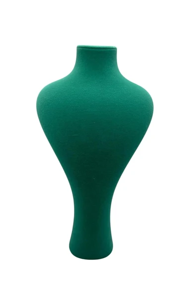 Zeus Model Süet Kumaş Yeşil Renk 42 / 22 Cm Takım Kolye Sergileme Mankeni - Resim 2